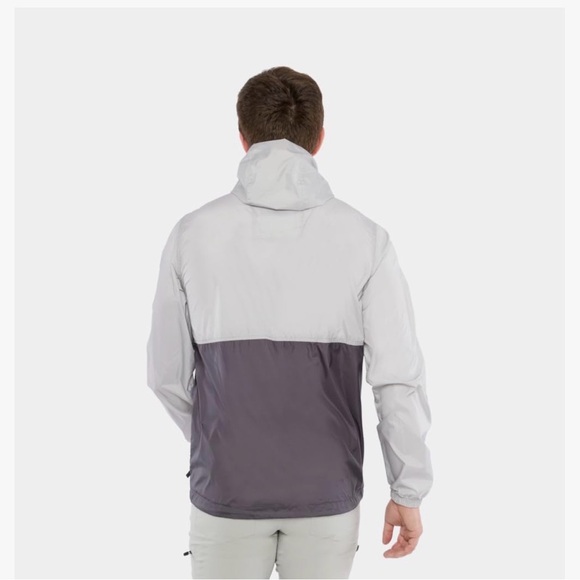 Arctix Two-Tone Light Gray and Dark Gray Hooded Windbreaker - Picture 6 of 12